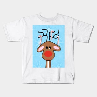 RED Nose Reindeer Christmas Kids T-Shirt